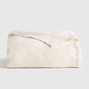 NWT QUINCE Vintage Wash European Linen Bed Cover King/Cal King Ivory 42